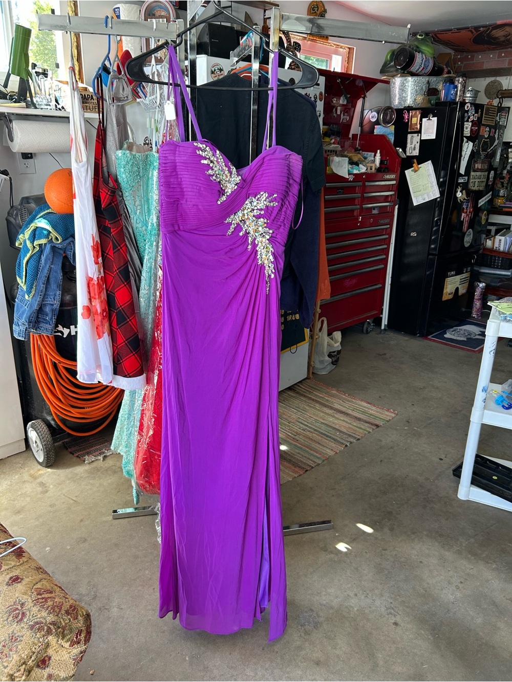 Faviana Purple Beaded Formal Gown Size 4